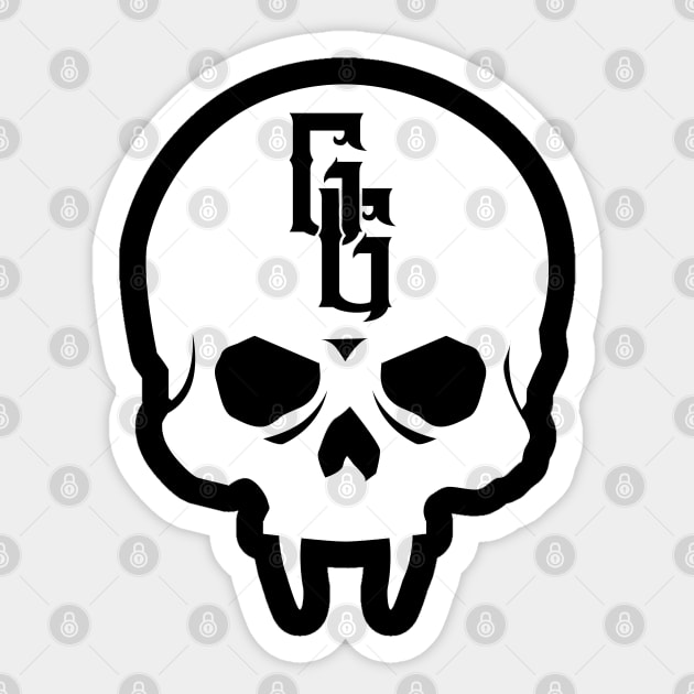 Gehenna Gaming Skull (White) Sticker by highcouncil@gehennagaming.com